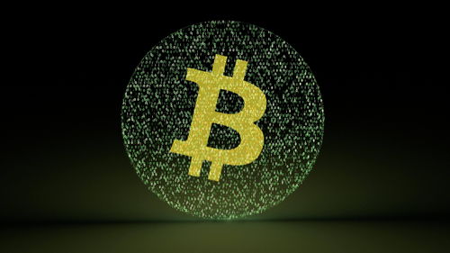 Bitcoin logo against the backdrop of the Kenyan landscape